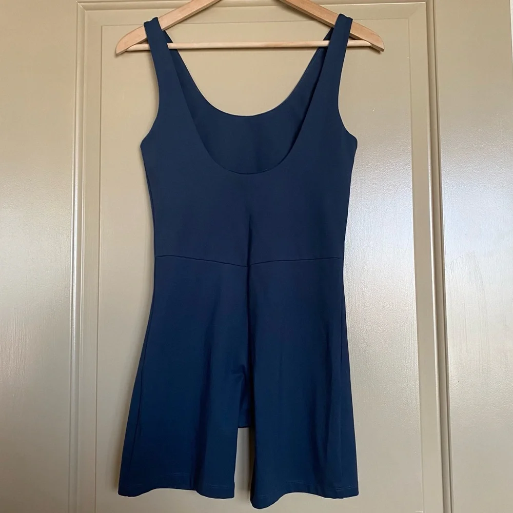 Girlfriend Collective Bike Unitard in Midnight Navy M